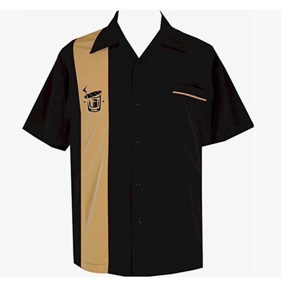 BeRetro Other - BeRetro Cigar Embroidered Mens Style Button Down Bowling Shirt - NWOT